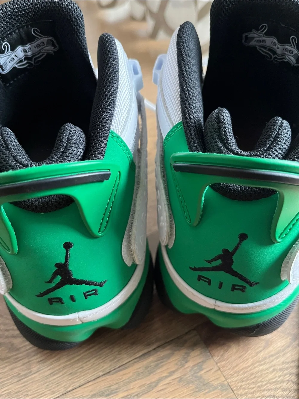 Jordan Men's White and Green Athletic Basketball Shoes